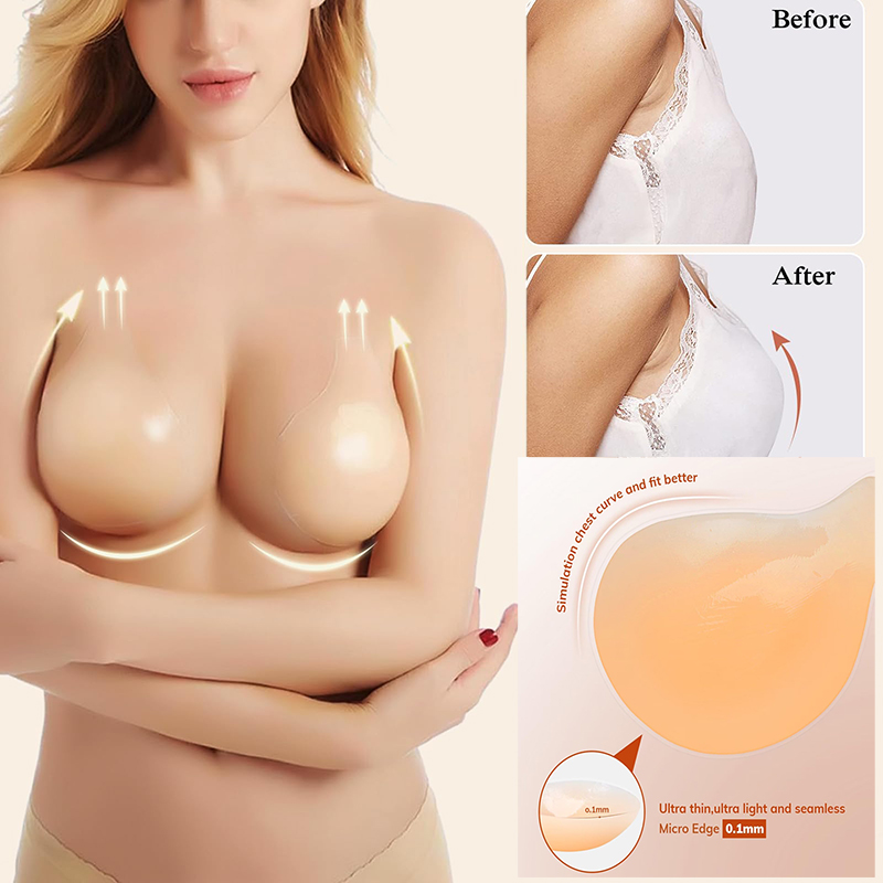 1/2 Pairs النساء لزجة الصدرية  - مراجعة Backless Bra Sticky وسعره