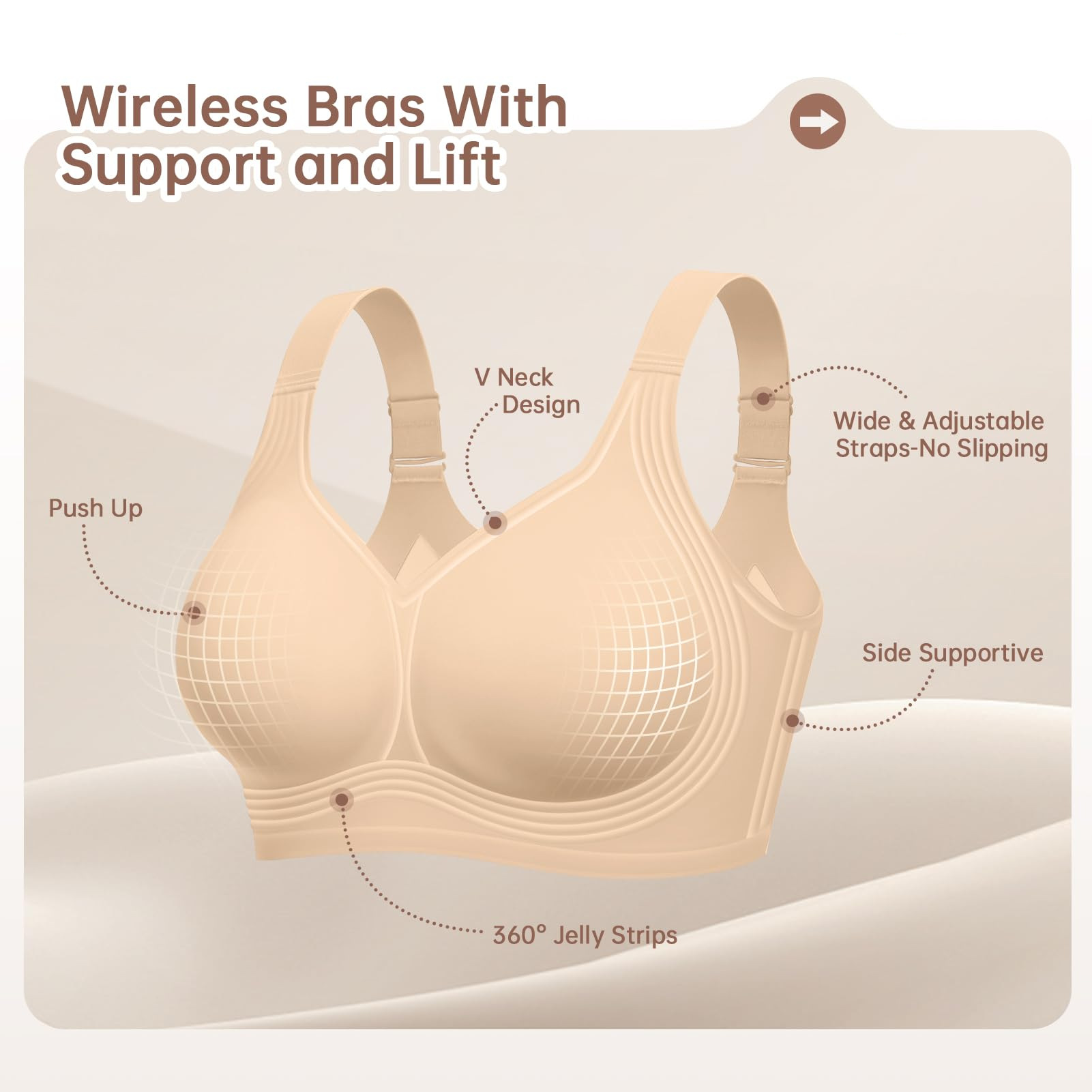 حمالة صدر نسائية لاسلكية بمقاس - مراجعة Plunge Bra Push Up وسعره